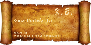 Kunz Borbála névjegykártya