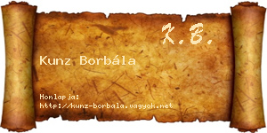 Kunz Borbála névjegykártya