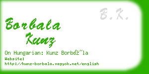borbala kunz business card
